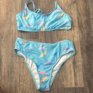 Women’s  Dinosaur Print Swim Set - Blue